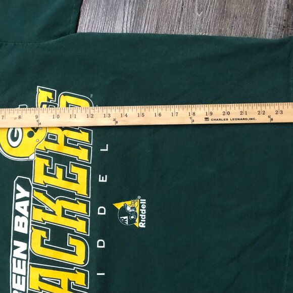 Vtg 90's Riddell Green Bay Packers Mens Medium Tee T Shirt Green - Picture 5 of 10